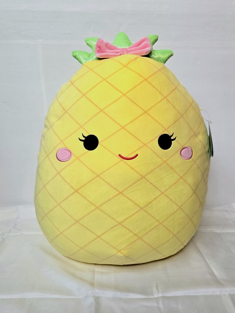 NWT Squishmallows 16 To 18 In LULU the Pineapple Plush Pink Bow Rare Collectible